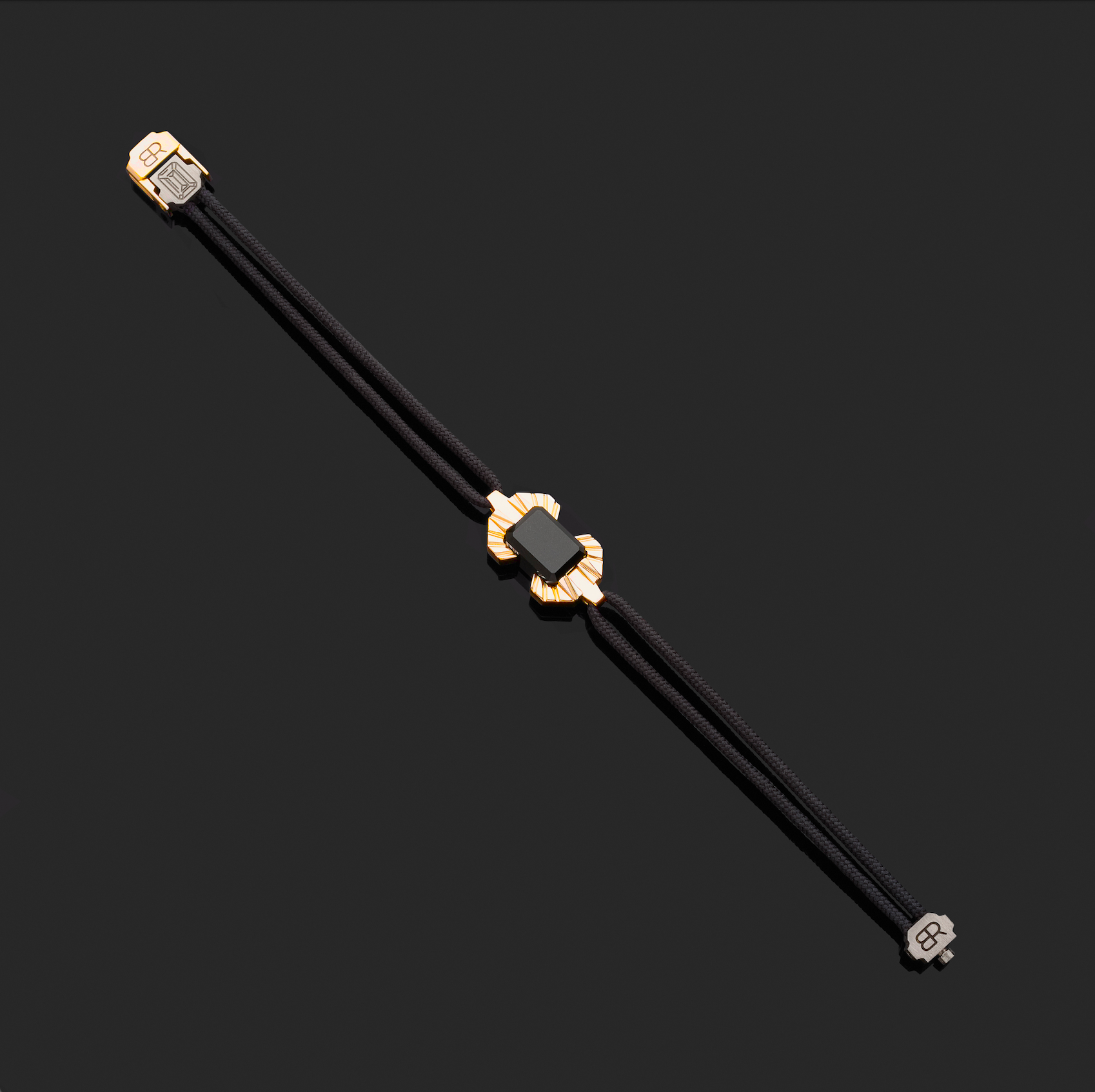 Bracelet absolu rayon or jaune et jade noir
