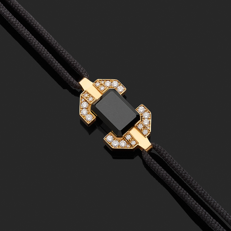 Bracelet Absolu or jaune, diamants et jade noir