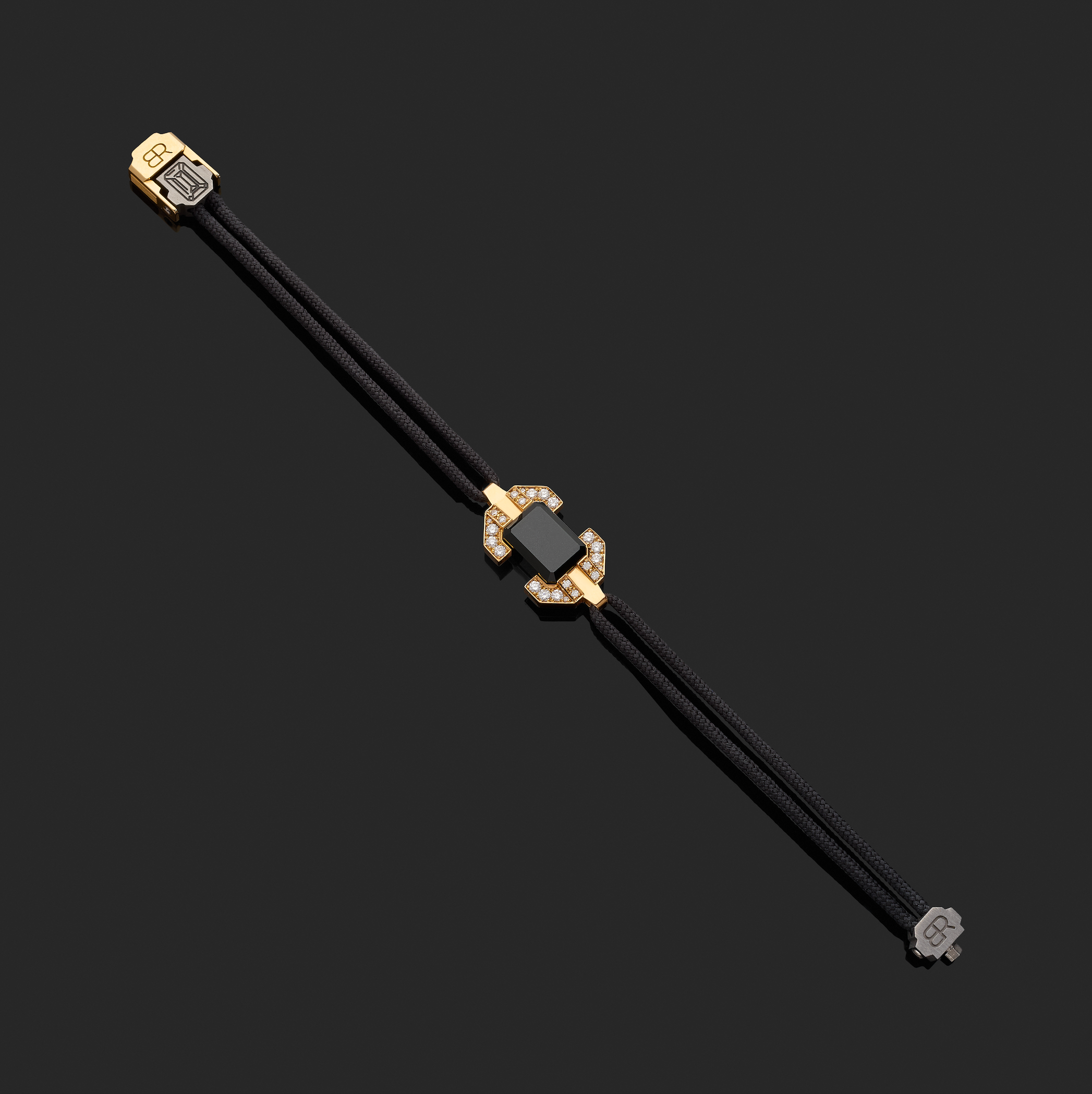 Bracelet Absolu or jaune, diamants et jade noir