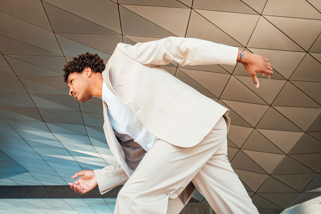 Bracelet titane microbillé et jade noir