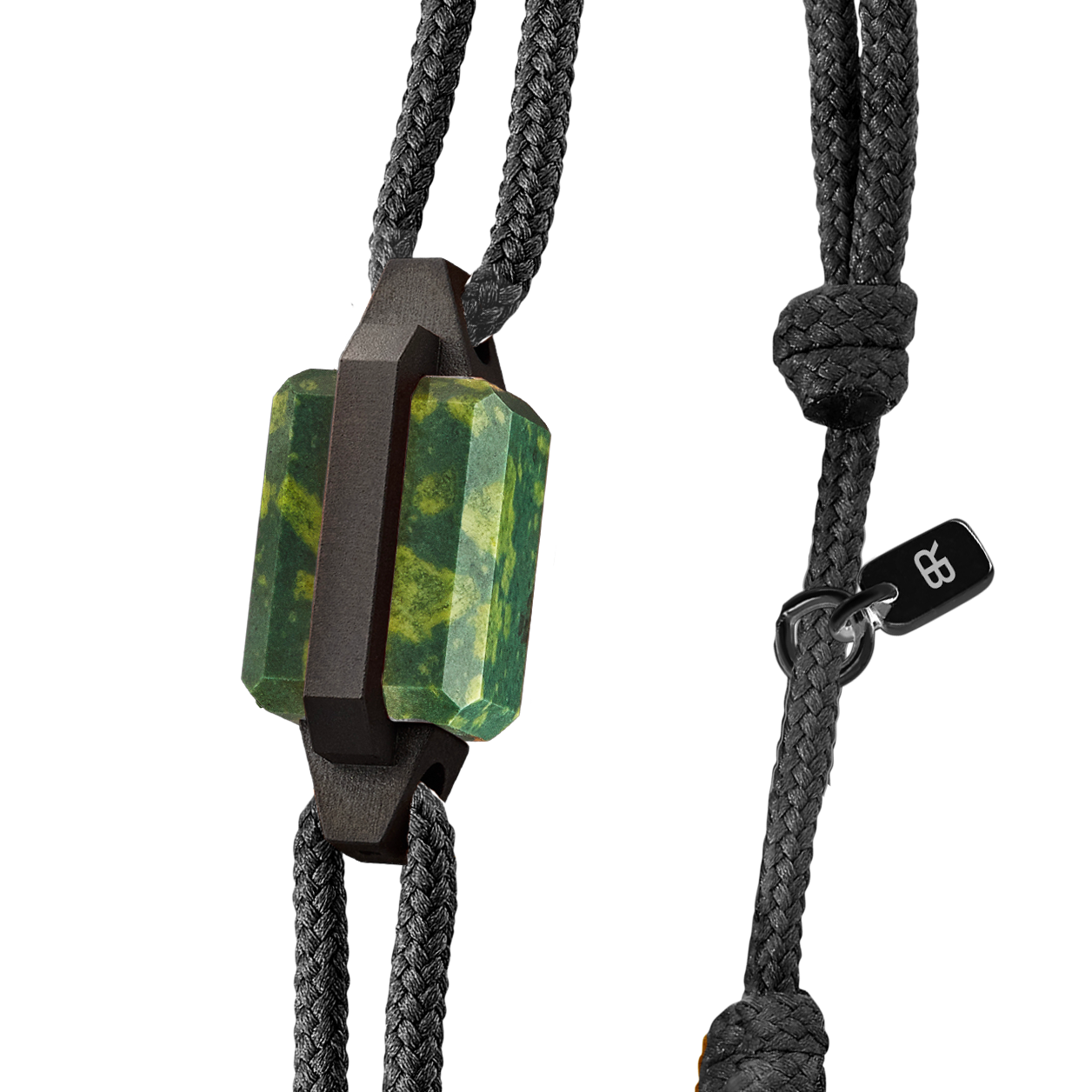 Bracelet acier microbillé, DLC noir et porphyre