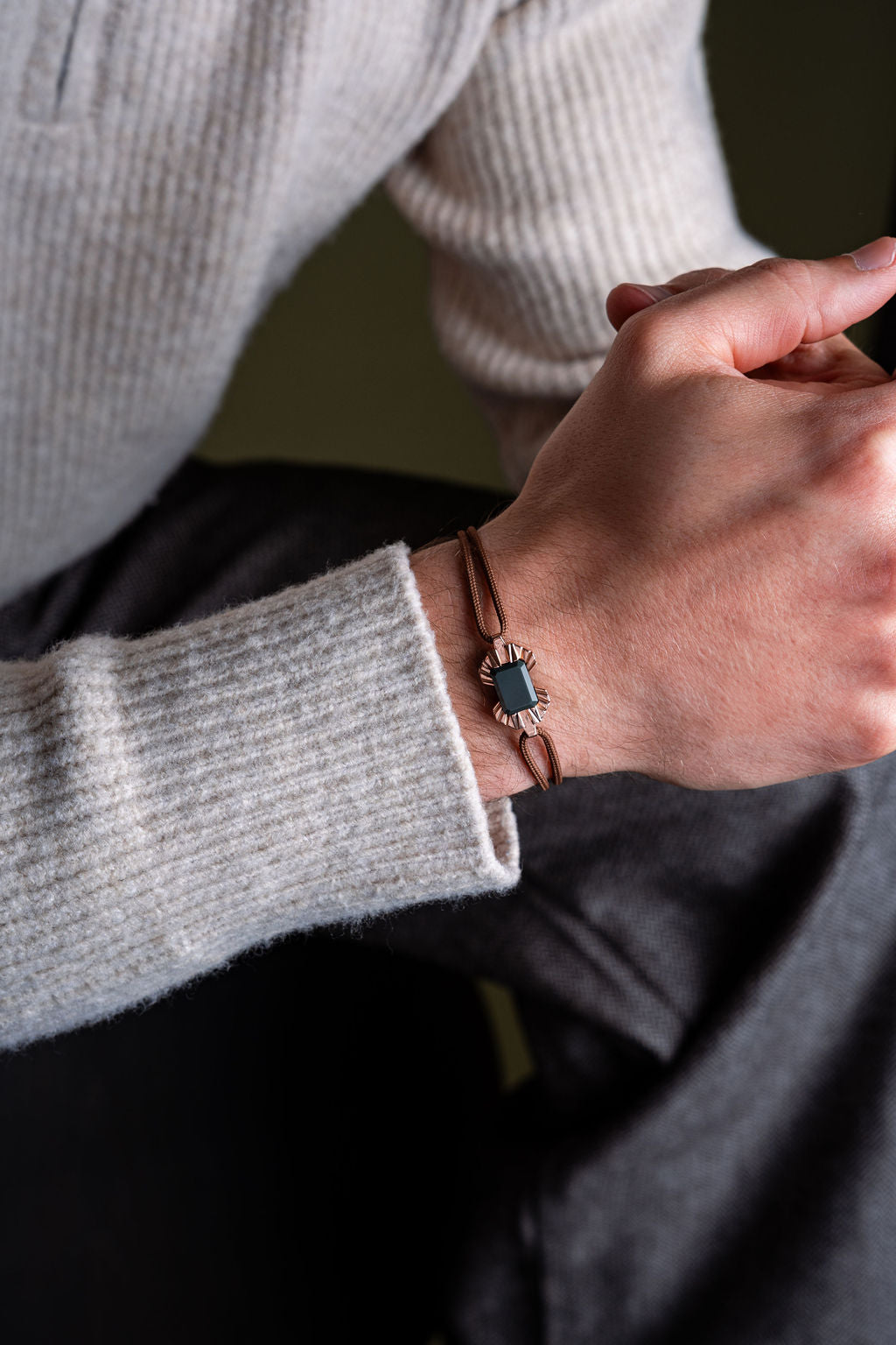 Bracelet absolu rayon or rose et jaspe kalkan