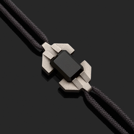 Bracelet titane microbillé et jade noir