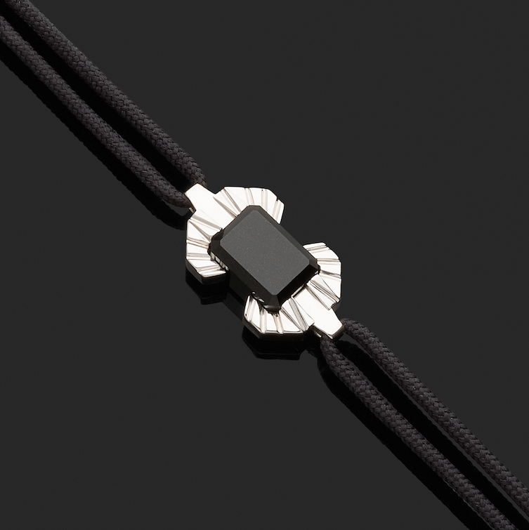 Bracelet absolu rayon or blanc et jade noir