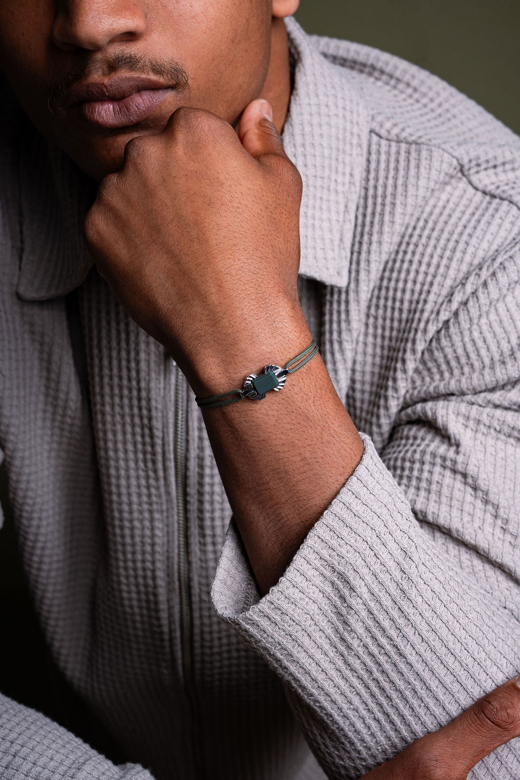 Bracelet absolu rayon or blanc et jaspe kalkan