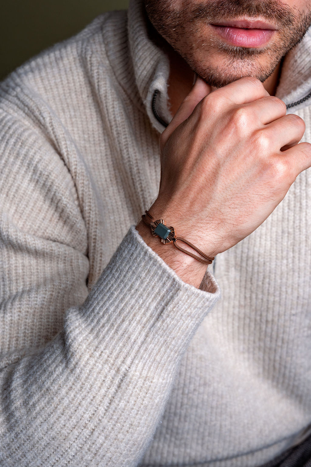 Bracelet absolu rayon or rose et jaspe kalkan